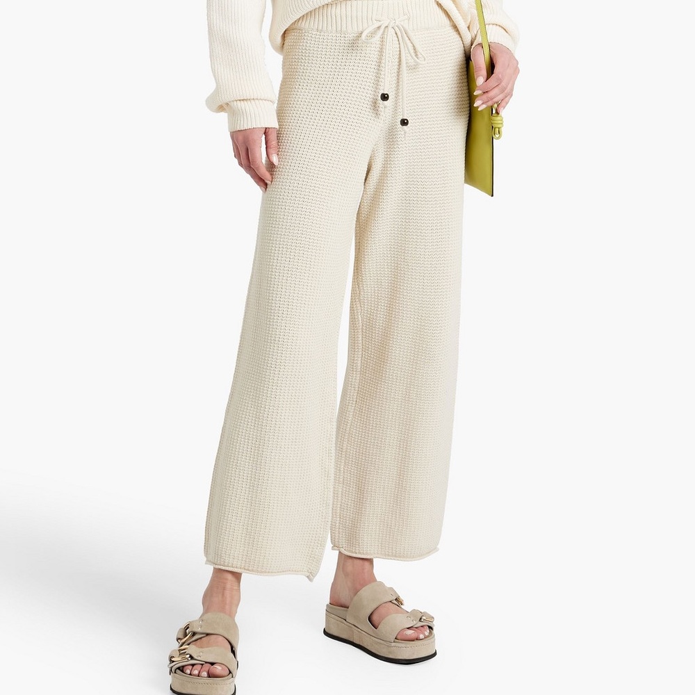 Onia crochet-knit cream colored wide legged pants size medium new with tags